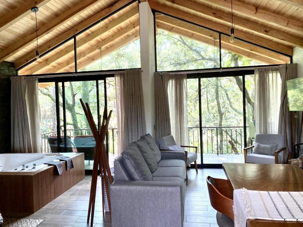 Cabana De Lujo Con Jacuzzi A 10 Min Del Pueblo Mazamitla Exteriör bild